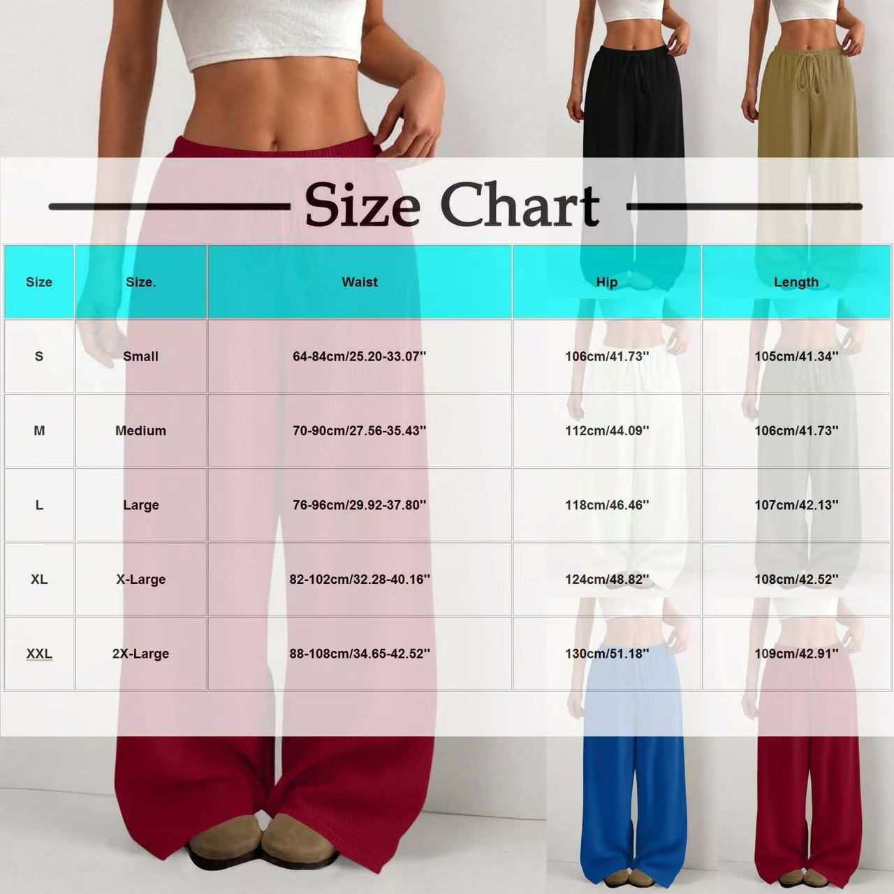 Drawstring tied solid color loose casual pants E1269