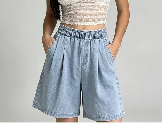 Casual denim loose shorts E1291