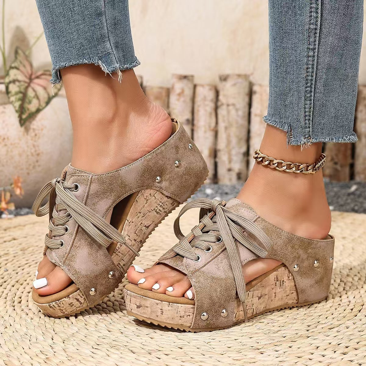 New lace up high-heeled sandals E1267