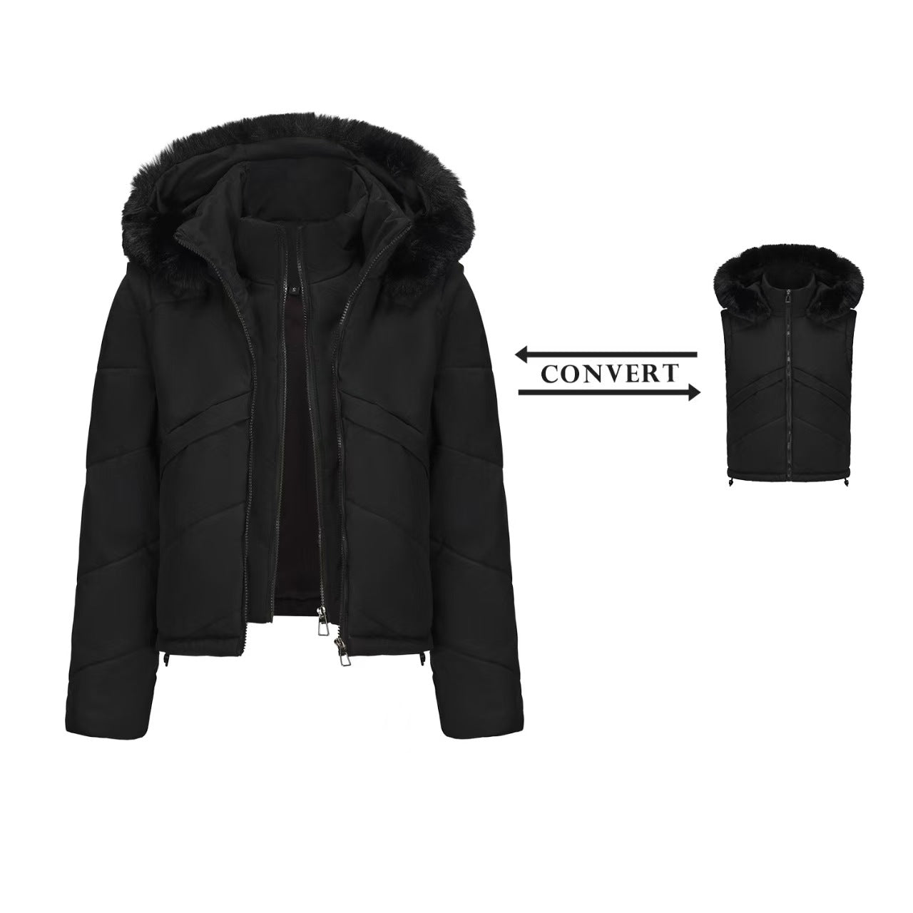 T588-711    two fashionable short hooded jackets-GYYF