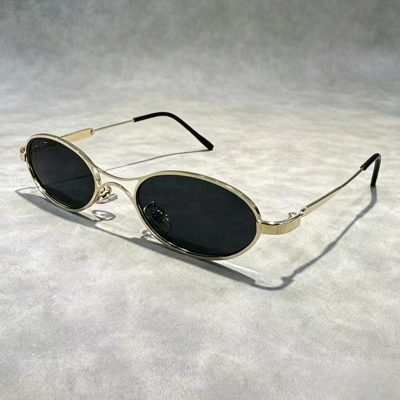 Personalized design of metal oval double beam sunglasses E1275