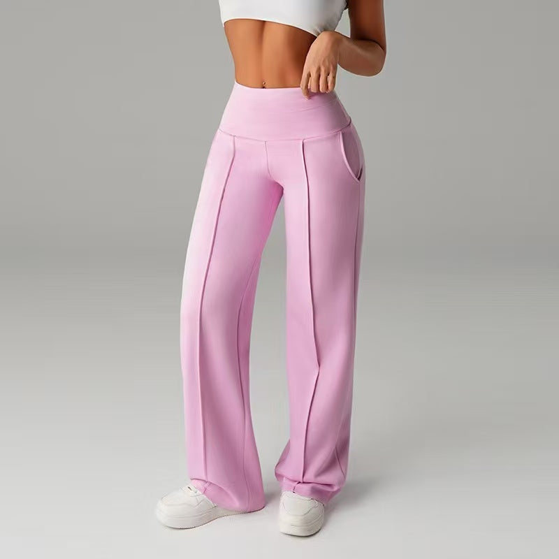 Drawstring tied solid color casual pants  E1270