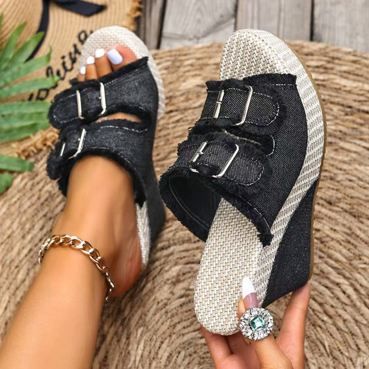 T588-1180 Cowboy slope and sandals for casual wear
