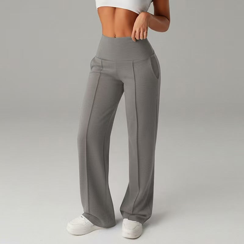 Drawstring tied solid color casual pants  E1270