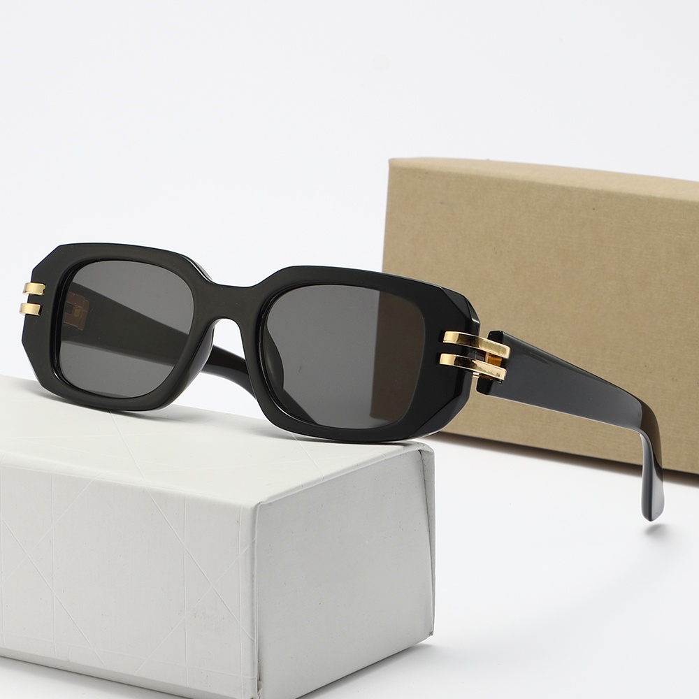 T588-1159 Small box blackout sunglasses, retro and fashionable