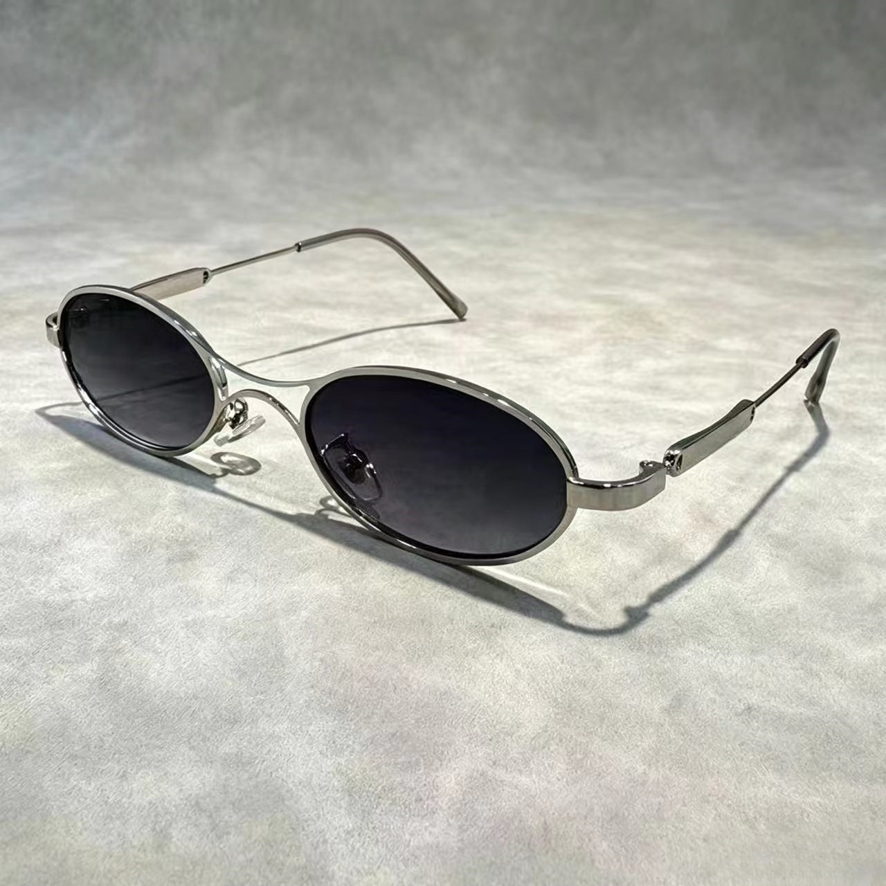 Personalized design of metal oval double beam sunglasses E1275