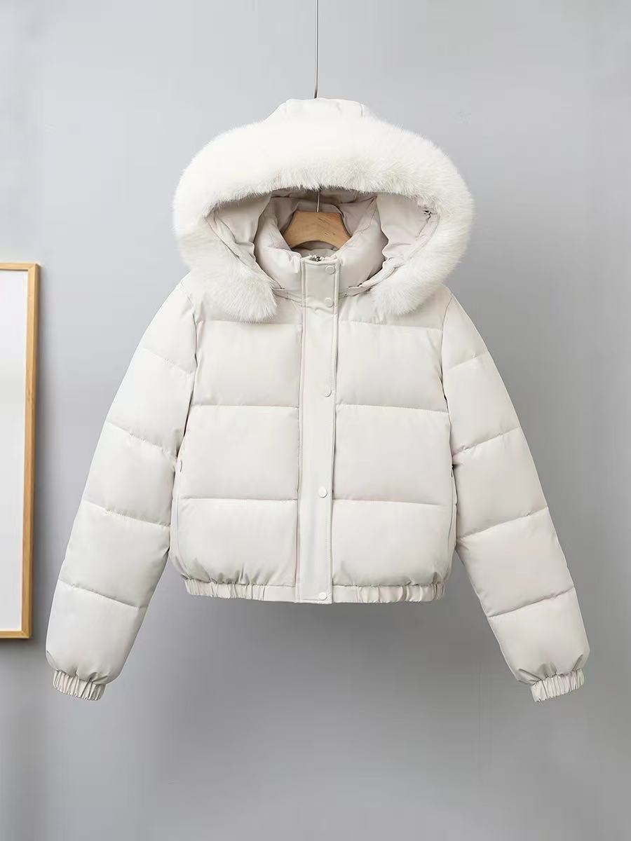 T588-737  Winter women's coat with fur collar for warmth