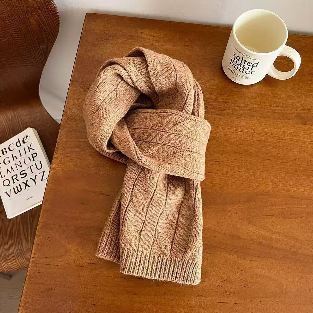 T588-890  Men's and women's winter cold resistant and warm knitted scarf