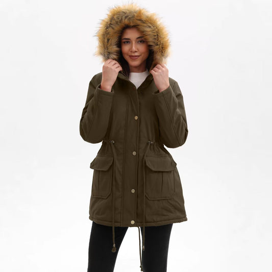 T588-710    Mid length waist cinched spring and autumn jacket for women  -GYYF