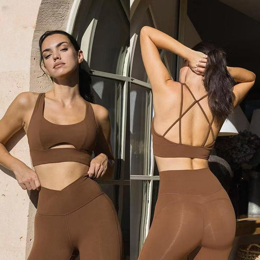 T588-117   Summer Tight Short Yoga Suit Sports Set