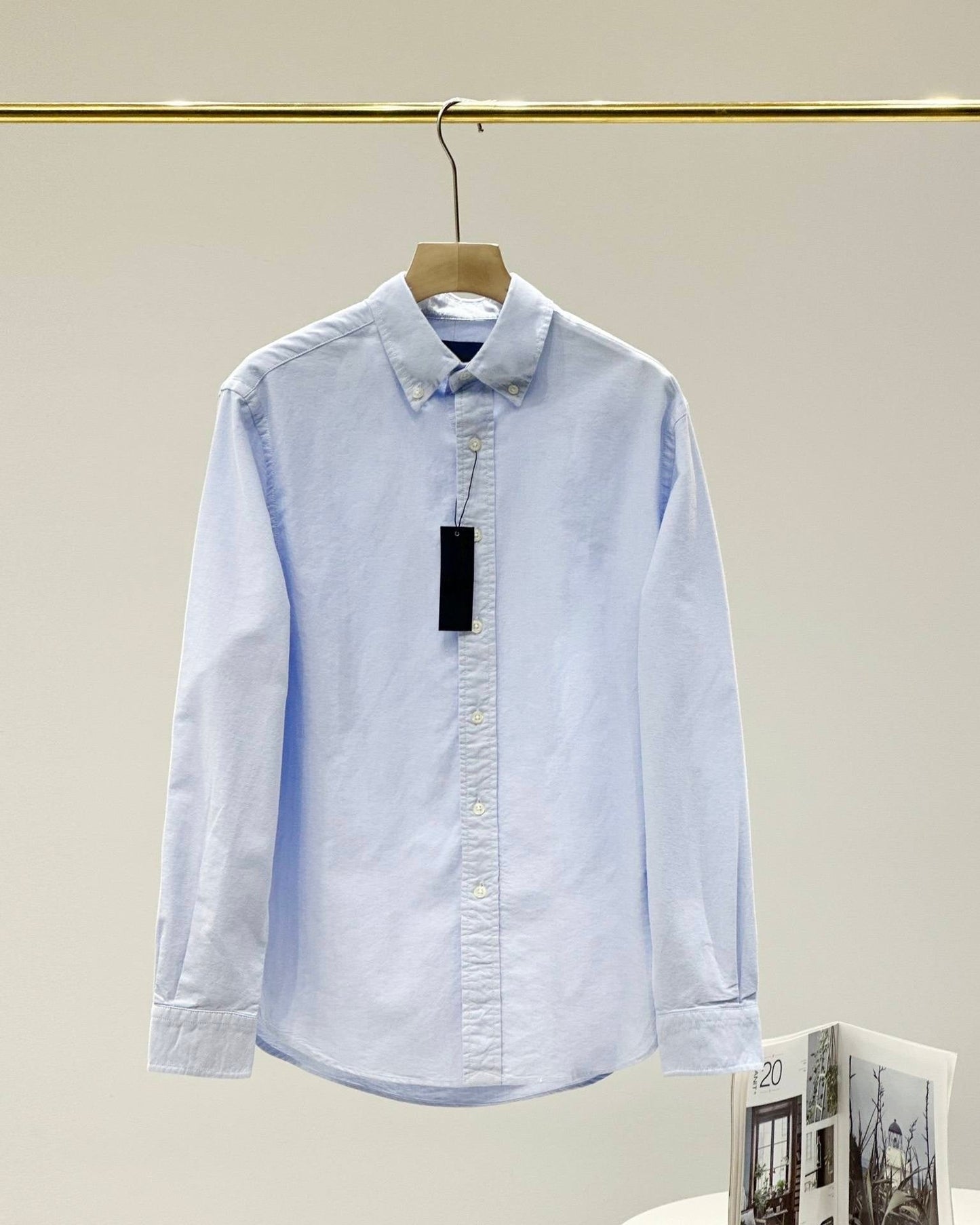 T588-962  Casual loose solid color long sleeved shirt
