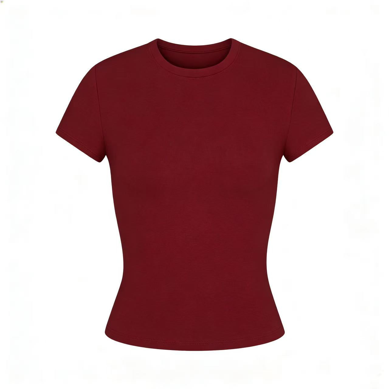 T588-1104 Short sleeved comfortable and beautiful solid color