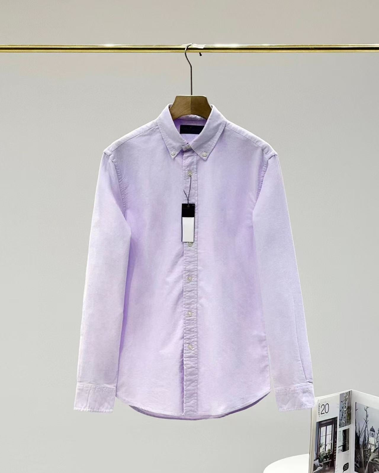 T588-962  Casual loose solid color long sleeved shirt