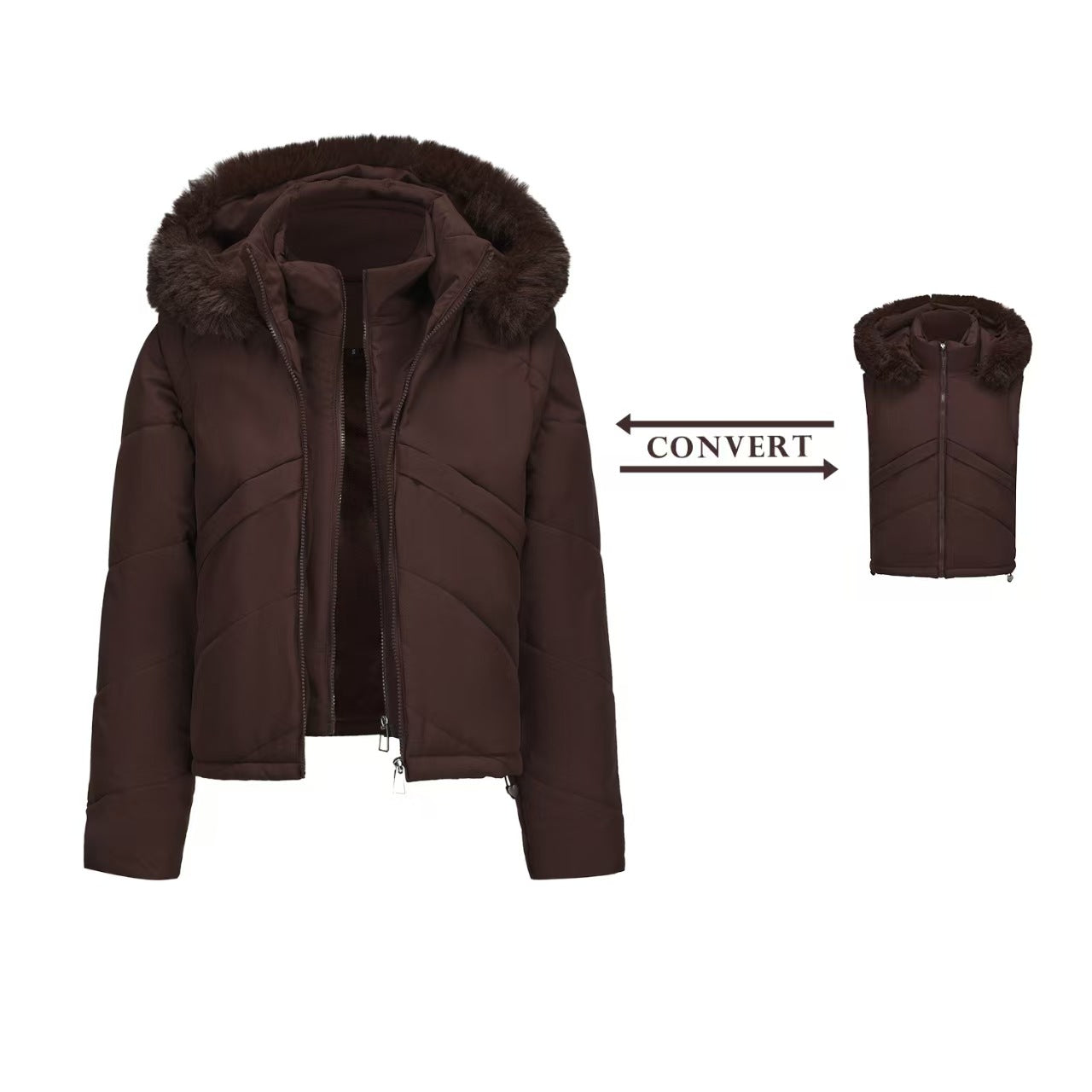 T588-711    two fashionable short hooded jackets-GYYF