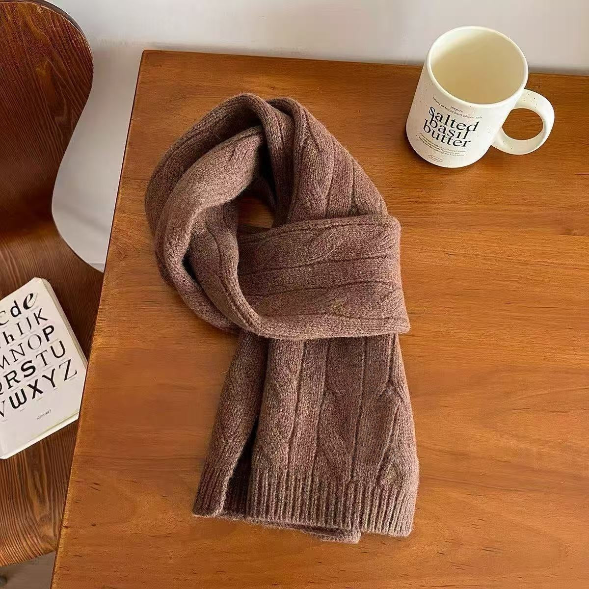 T588-890  Men's and women's winter cold resistant and warm knitted scarf
