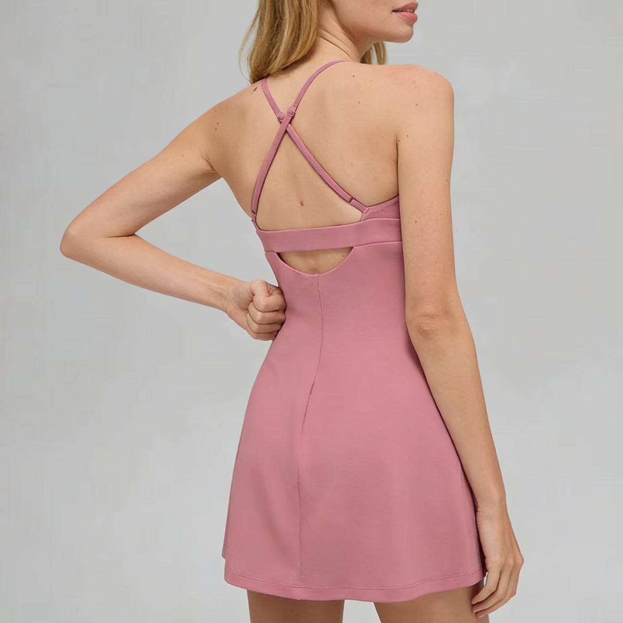 T588-1156 Yoga dress backless fitness skirt