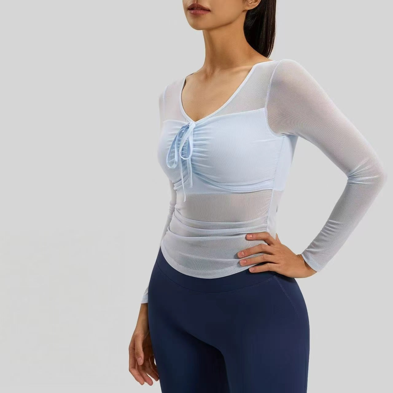 T588-884 Yoga suit long sleeved slim fit fitness top for women