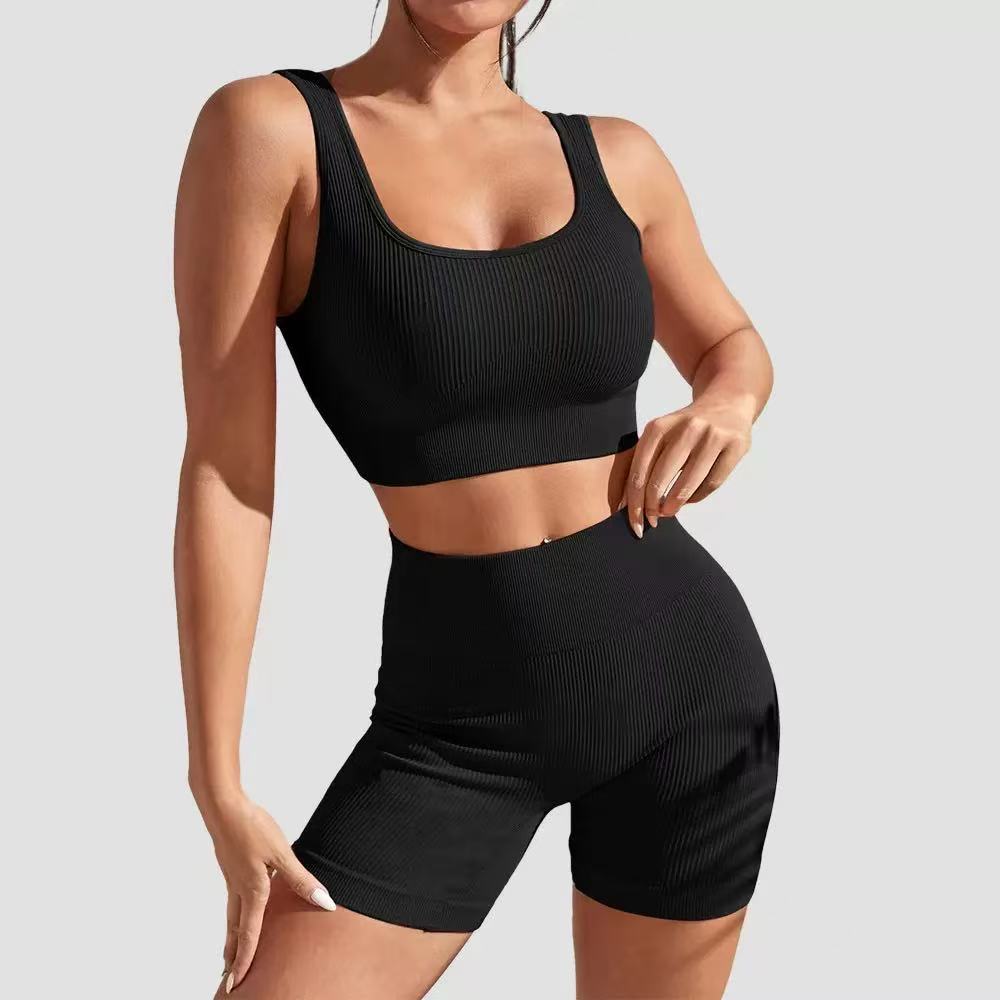 T588-976  Colorful shorts vest set yoga set