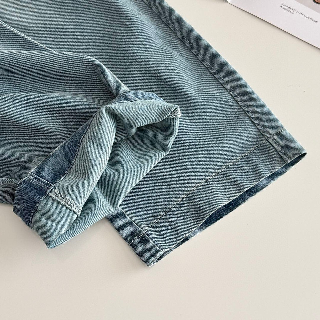 T588-1231 Loose wide leg high waisted denim pants